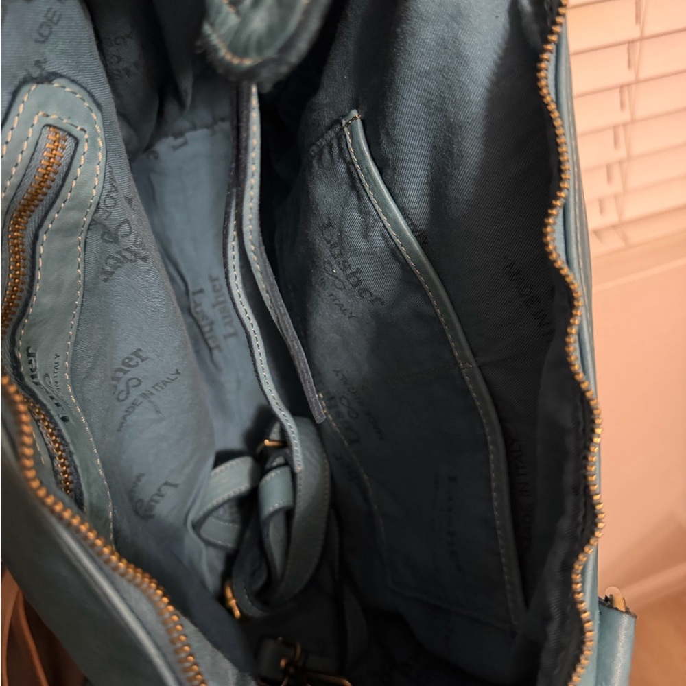Lusher leather turquoise hobo bag - Picture 8 of 10